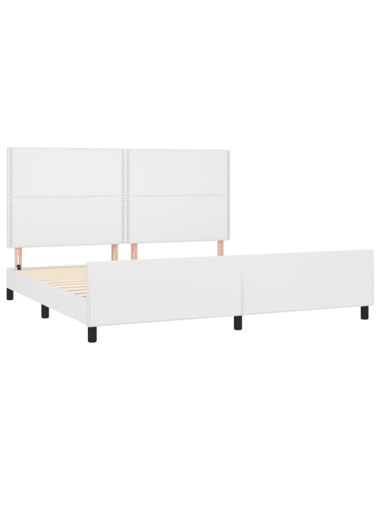 Rám postele s čelem bílý 200x200 cm umělá kůže