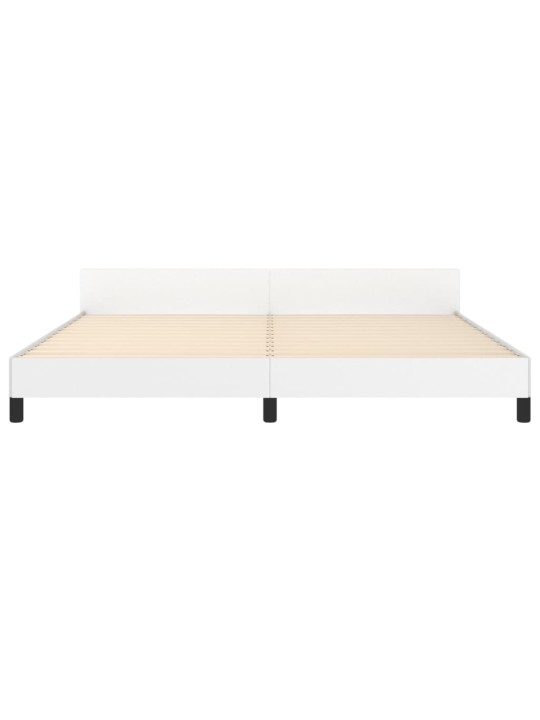 Rám postele s čelem bílý 200x200 cm umělá kůže
