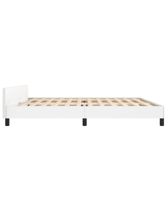 Rám postele s čelem bílý 200x200 cm umělá kůže