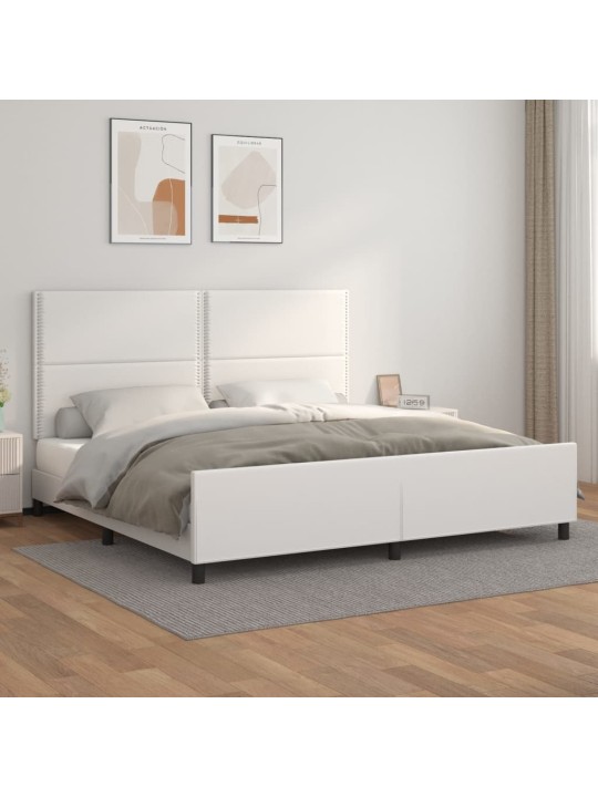 Rám postele s čelem bílý 200x200 cm umělá kůže