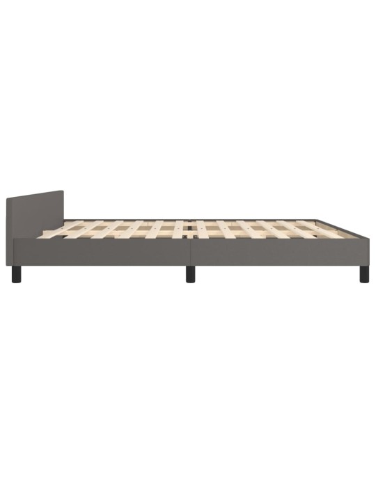 Rám postele s čelem šedý 200x200 cm umělá kůže