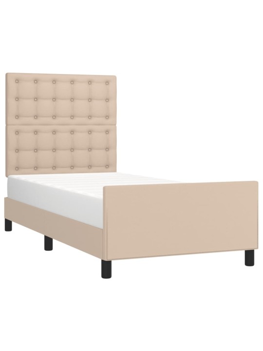 Rám postele s čelem cappuccino 80 x 200 cm umělá kůže