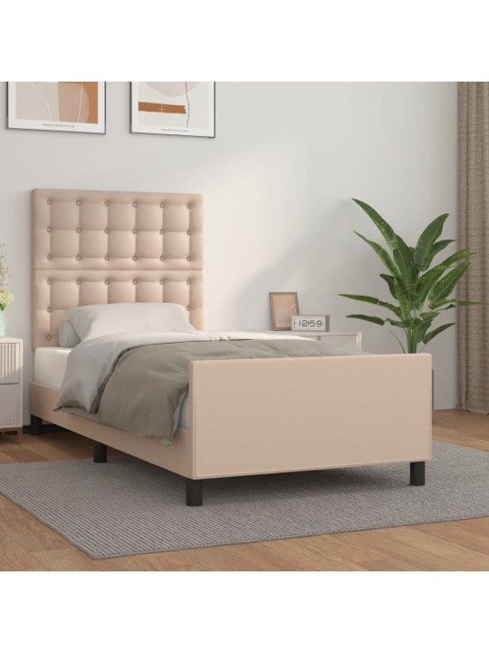 Rám postele s čelem cappuccino 80 x 200 cm umělá kůže