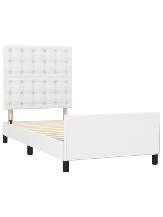 Rám postele s čelem bílý 90x190 cm umělá kůže