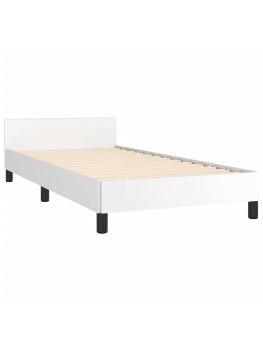 Rám postele s čelem bílý 90x190 cm umělá kůže