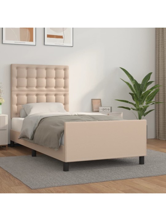 Rám postele s čelem cappuccino 90x190 cm umělá kůže