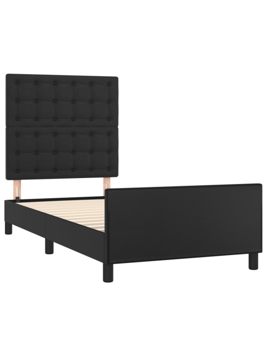 Rám postele s čelem černý 90x200 cm umělá kůže