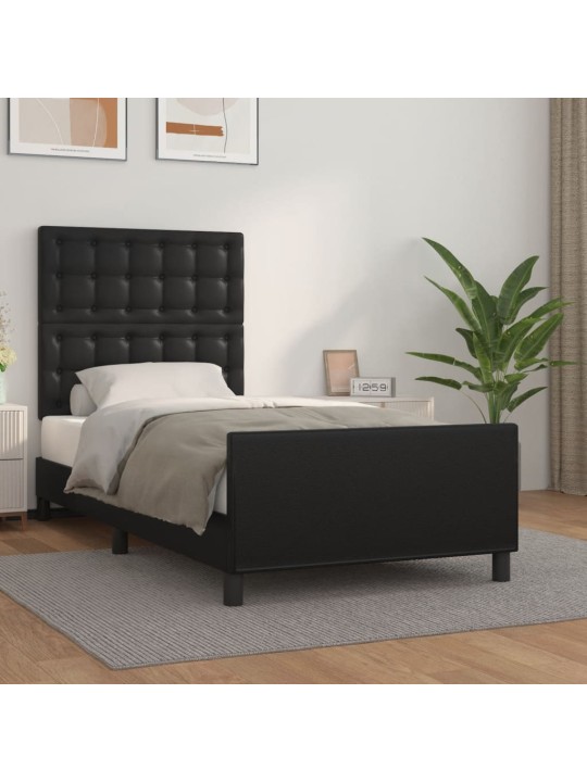 Rám postele s čelem černý 90x200 cm umělá kůže