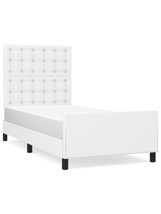 Rám postele s čelem bílý 90x200 cm umělá kůže