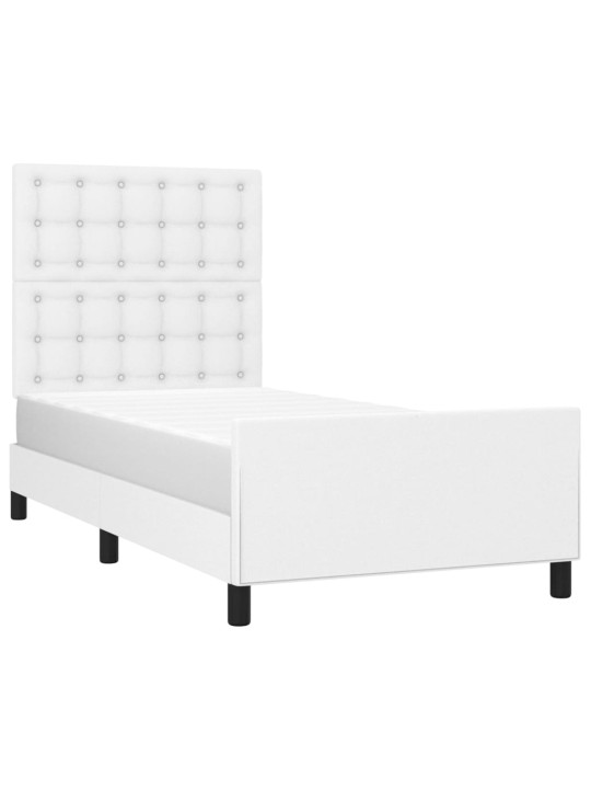 Rám postele s čelem bílý 90x200 cm umělá kůže