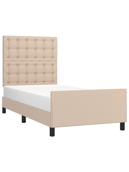 Rám postele s čelem cappuccino 90x200 cm umělá kůže
