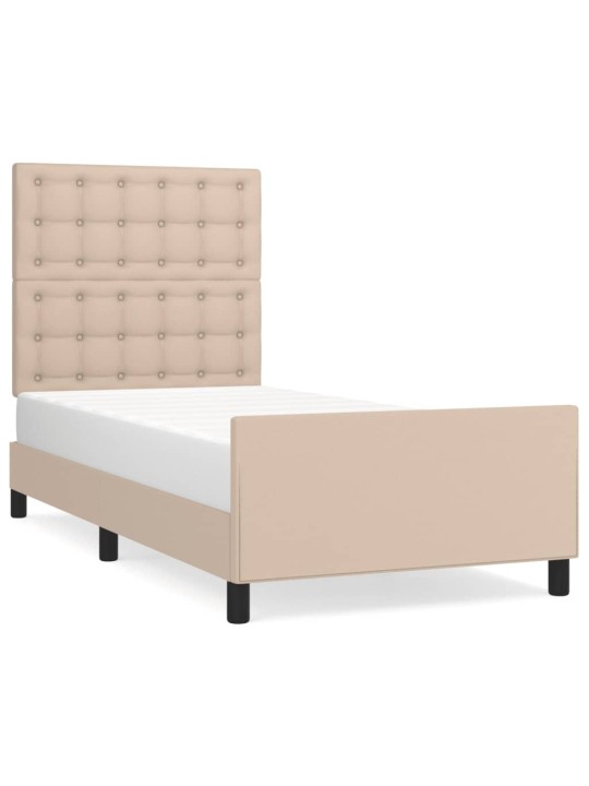 Rám postele s čelem cappuccino 100x200 cm umělá kůže