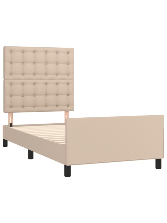 Rám postele s čelem cappuccino 100x200 cm umělá kůže