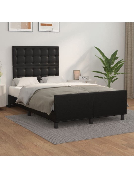 Rám postele s čelem černý 120 x 200 cm umělá kůže