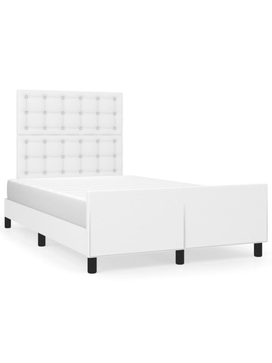 Rám postele s čelem bílý 120x200 cm umělá kůže