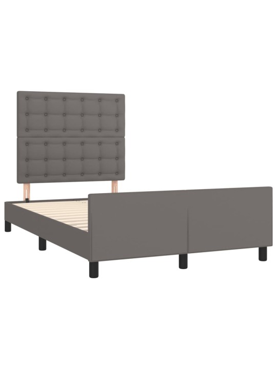 Rám postele s čelem šedý 120x200 cm umělá kůže