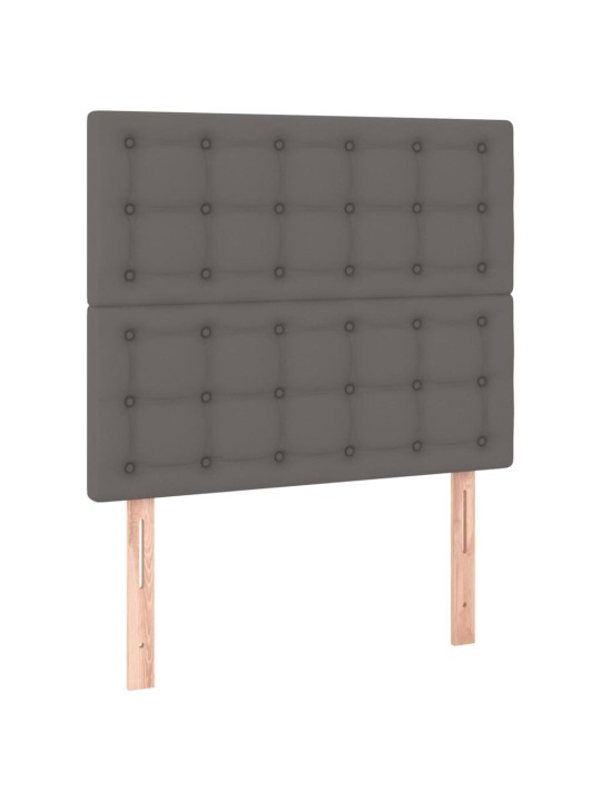 Rám postele s čelem šedý 120x200 cm umělá kůže