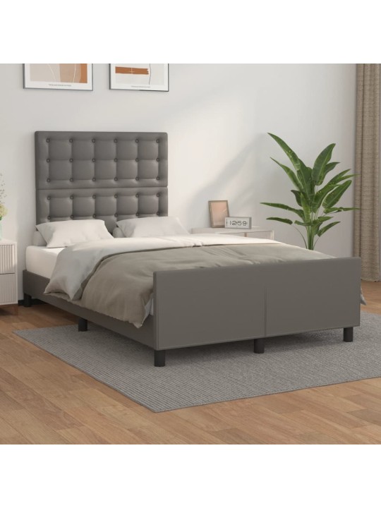 Rám postele s čelem šedý 120x200 cm umělá kůže