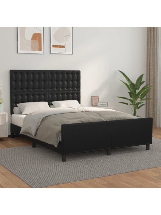 Rám postele s čelem černý 140x190 cm umělá kůže