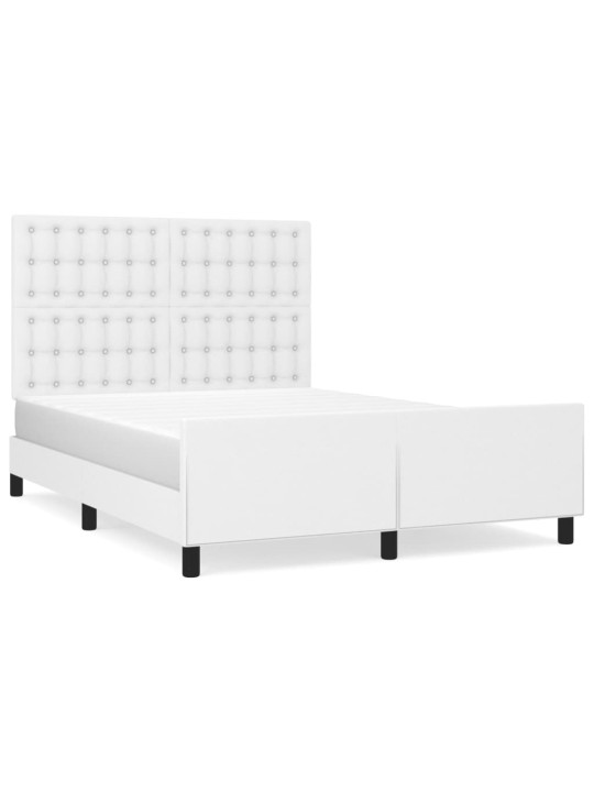 Rám postele s čelem bílý 140x190 cm umělá kůže