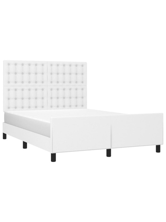 Rám postele s čelem bílý 140x190 cm umělá kůže