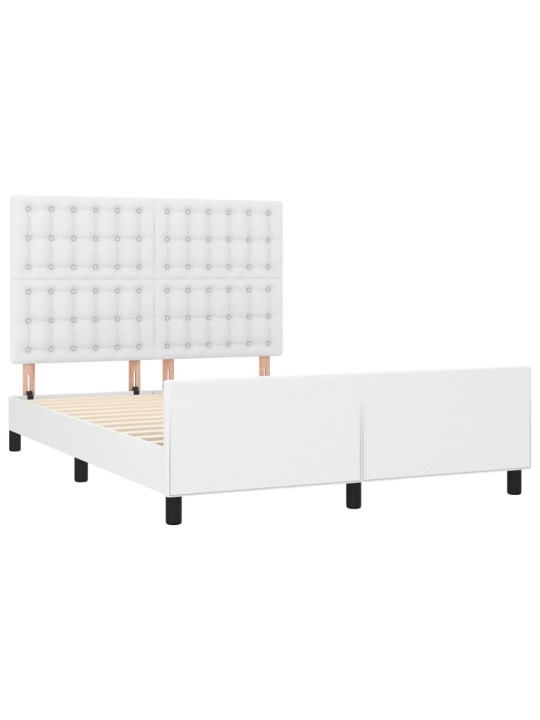 Rám postele s čelem bílý 140x190 cm umělá kůže
