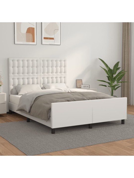 Rám postele s čelem bílý 140x190 cm umělá kůže