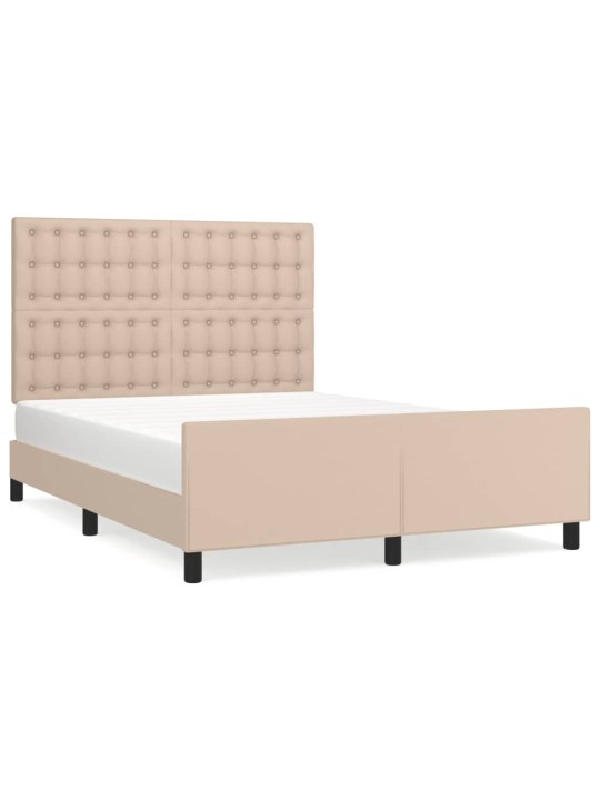 Rám postele s čelem cappuccino 140x190 cm umělá kůže