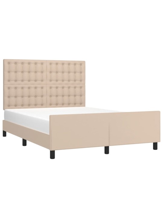 Rám postele s čelem cappuccino 140x190 cm umělá kůže