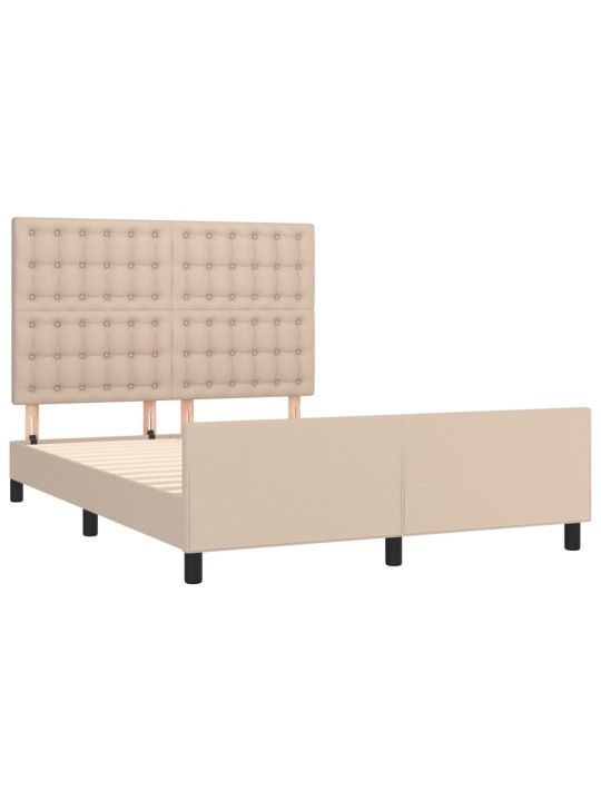Rám postele s čelem cappuccino 140x190 cm umělá kůže
