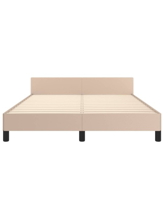 Rám postele s čelem cappuccino 140x190 cm umělá kůže