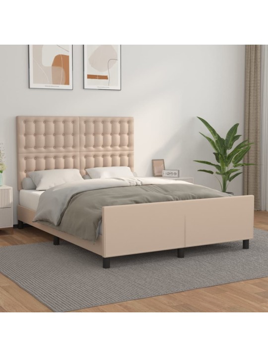Rám postele s čelem cappuccino 140x190 cm umělá kůže