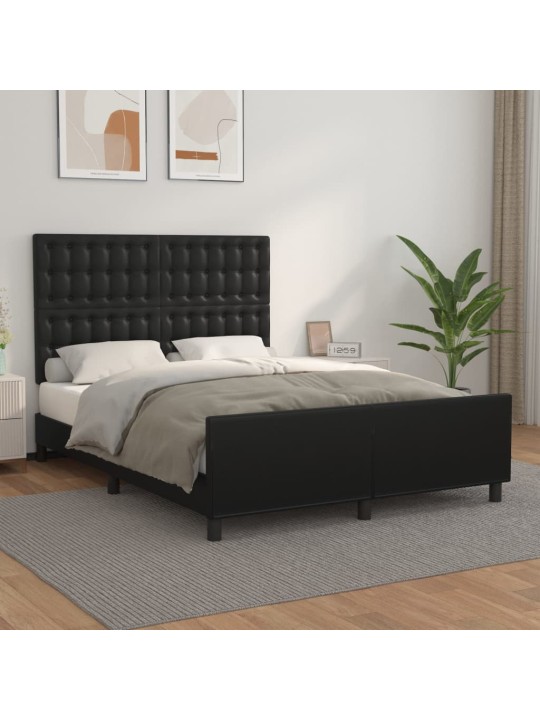 Rám postele s čelem černý 140x200 cm umělá kůže