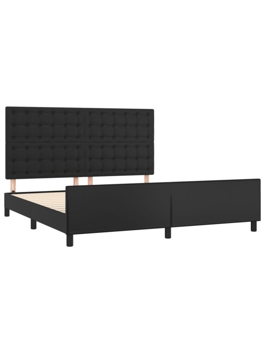 Rám postele s čelem černý 160x200 cm umělá kůže