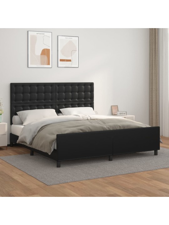 Rám postele s čelem černý 160x200 cm umělá kůže