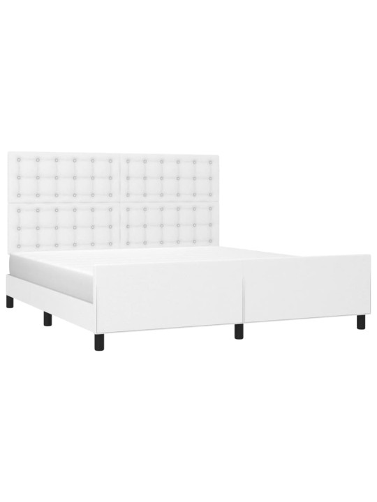 Rám postele s čelem bílý 160x200 cm umělá kůže