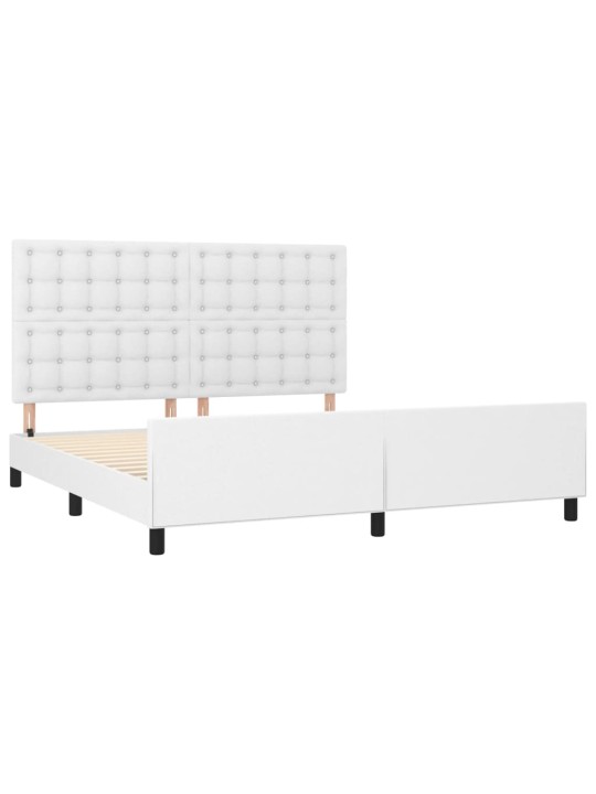 Rám postele s čelem bílý 160x200 cm umělá kůže