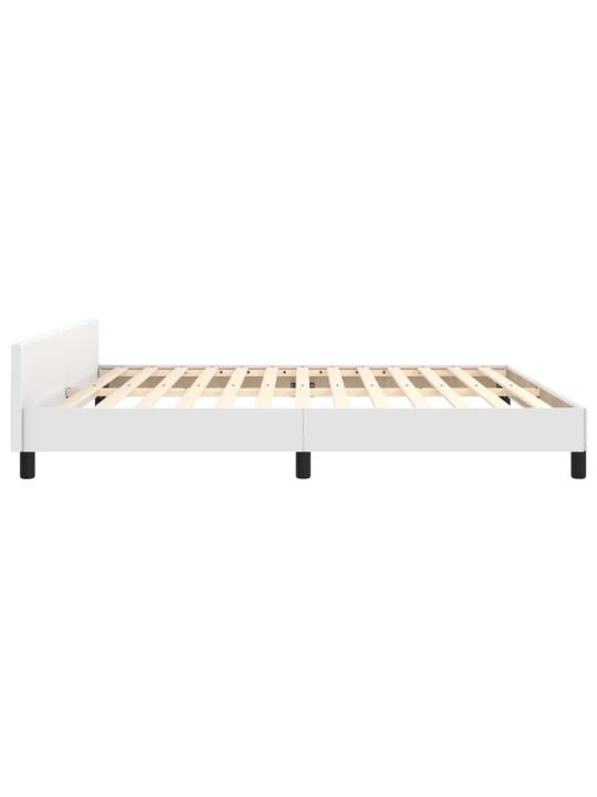 Rám postele s čelem bílý 160x200 cm umělá kůže