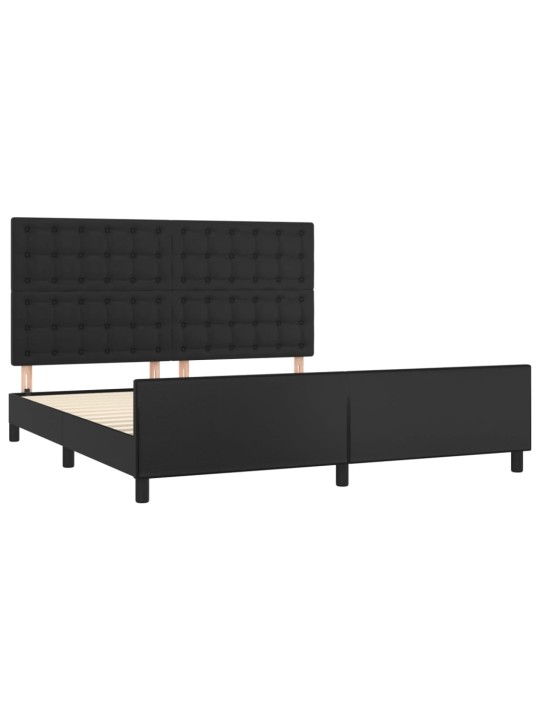 Rám postele s čelem černý 180x200 cm umělá kůže