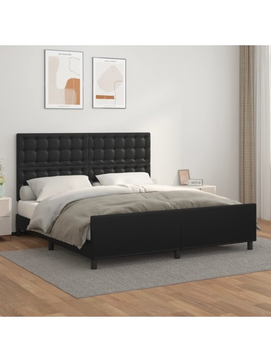 Rám postele s čelem černý 180x200 cm umělá kůže