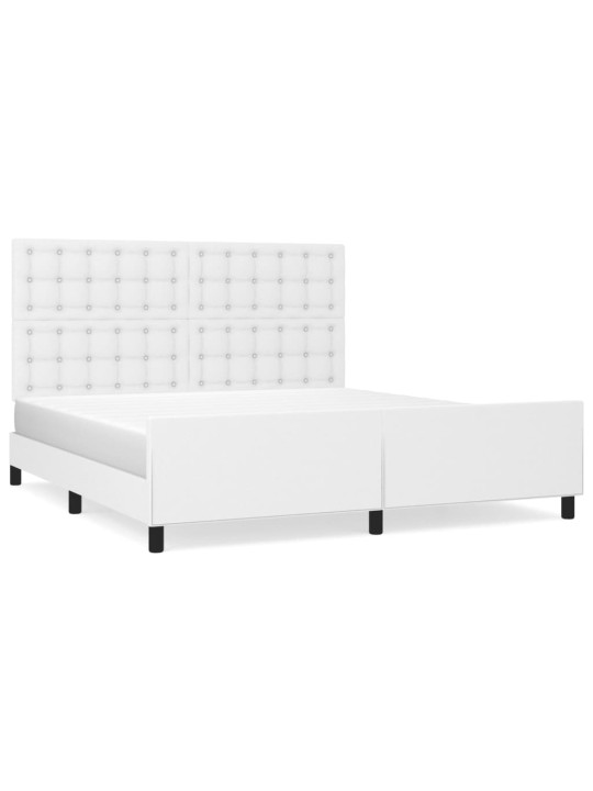 Rám postele s čelem bílý 180x200 cm umělá kůže