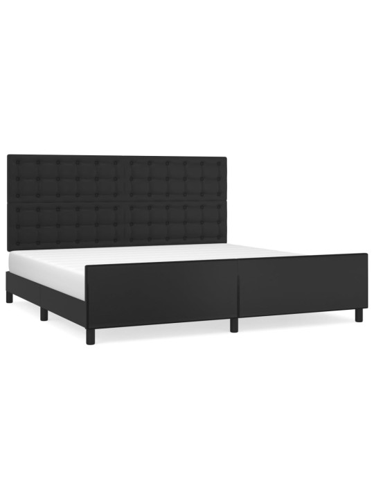 Rám postele s čelem černý 200x200 cm umělá kůže