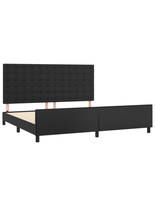 Rám postele s čelem černý 200x200 cm umělá kůže
