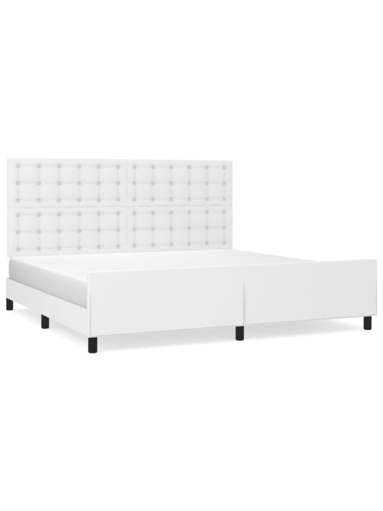 Rám postele s čelem bílý 200x200 cm umělá kůže