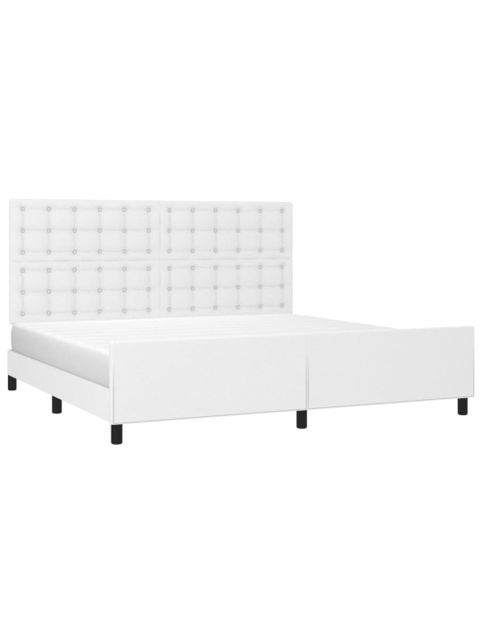 Rám postele s čelem bílý 200x200 cm umělá kůže