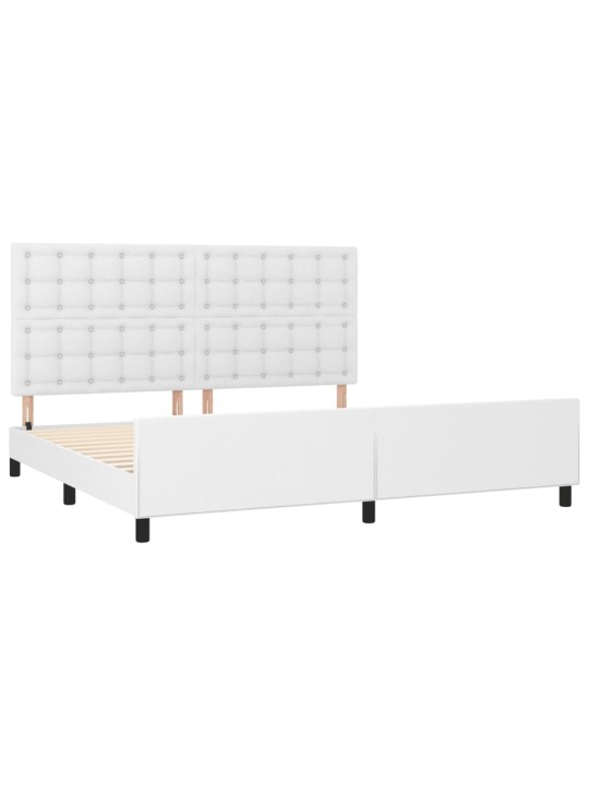 Rám postele s čelem bílý 200x200 cm umělá kůže