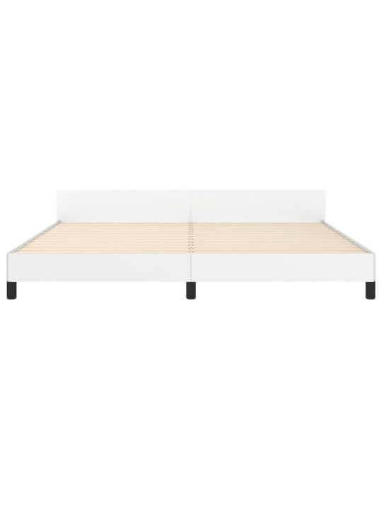 Rám postele s čelem bílý 200x200 cm umělá kůže