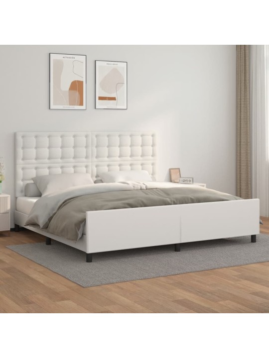 Rám postele s čelem bílý 200x200 cm umělá kůže