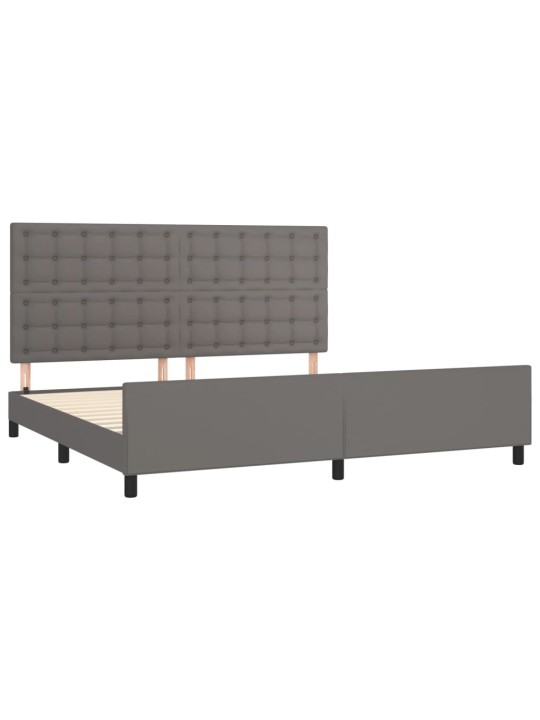 Rám postele s čelem šedý 200x200 cm umělá kůže