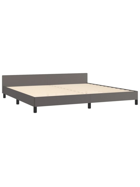 Rám postele s čelem šedý 200x200 cm umělá kůže